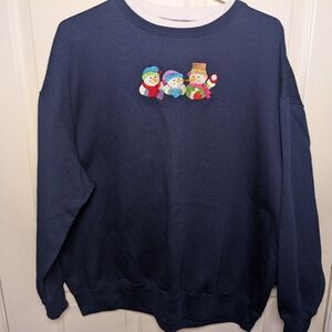 Vintage Embroidered Bobbie Brooks Snowmen Sweatshirt Size 2X Woman